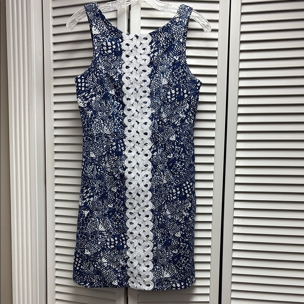 Lilly Pulitzer Blue and White Lace Dress